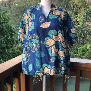 Asian Inspired Print Blouse L